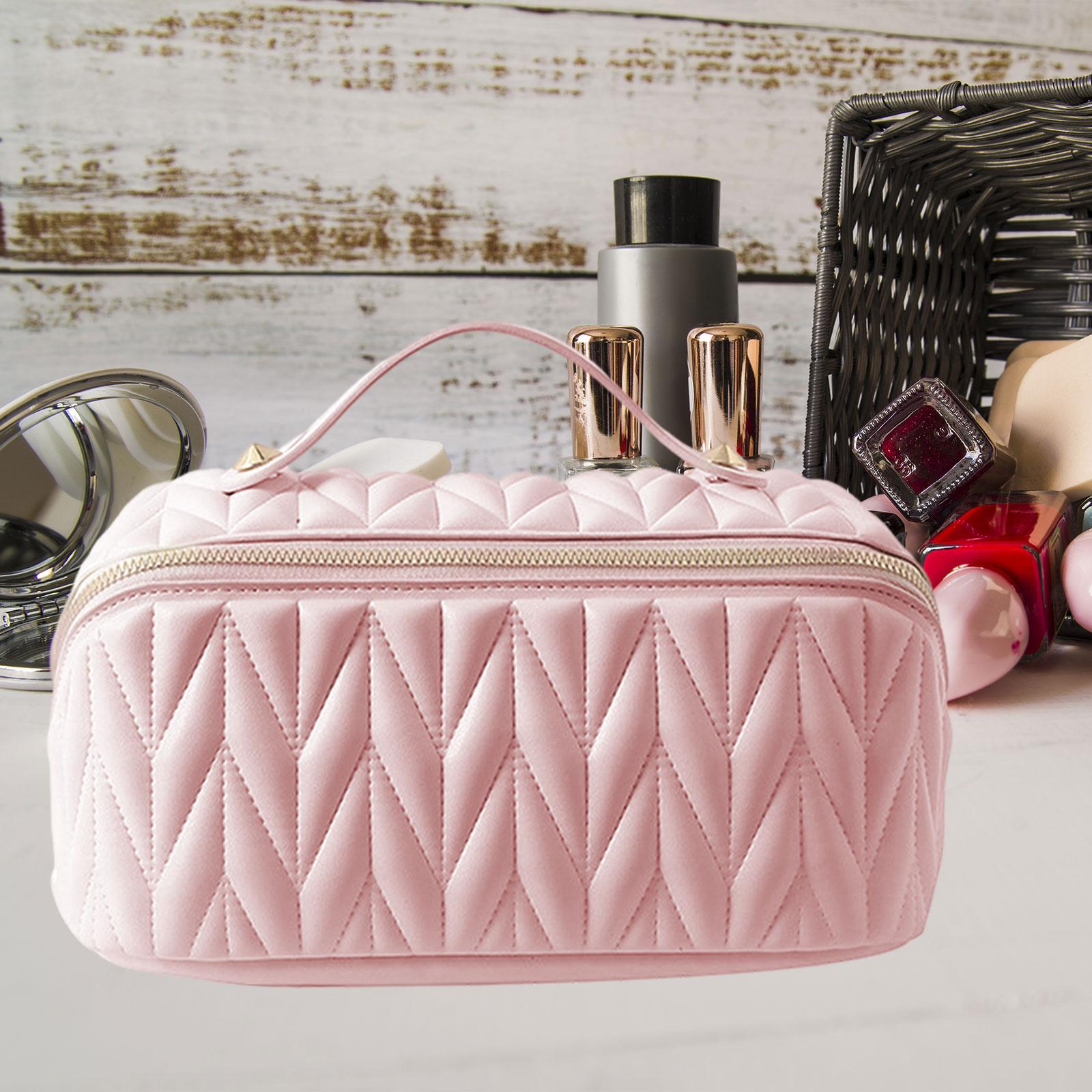 Travel Cosmetic Bag Travel Cosmetic Organizer for Business Trip Hotel Pink