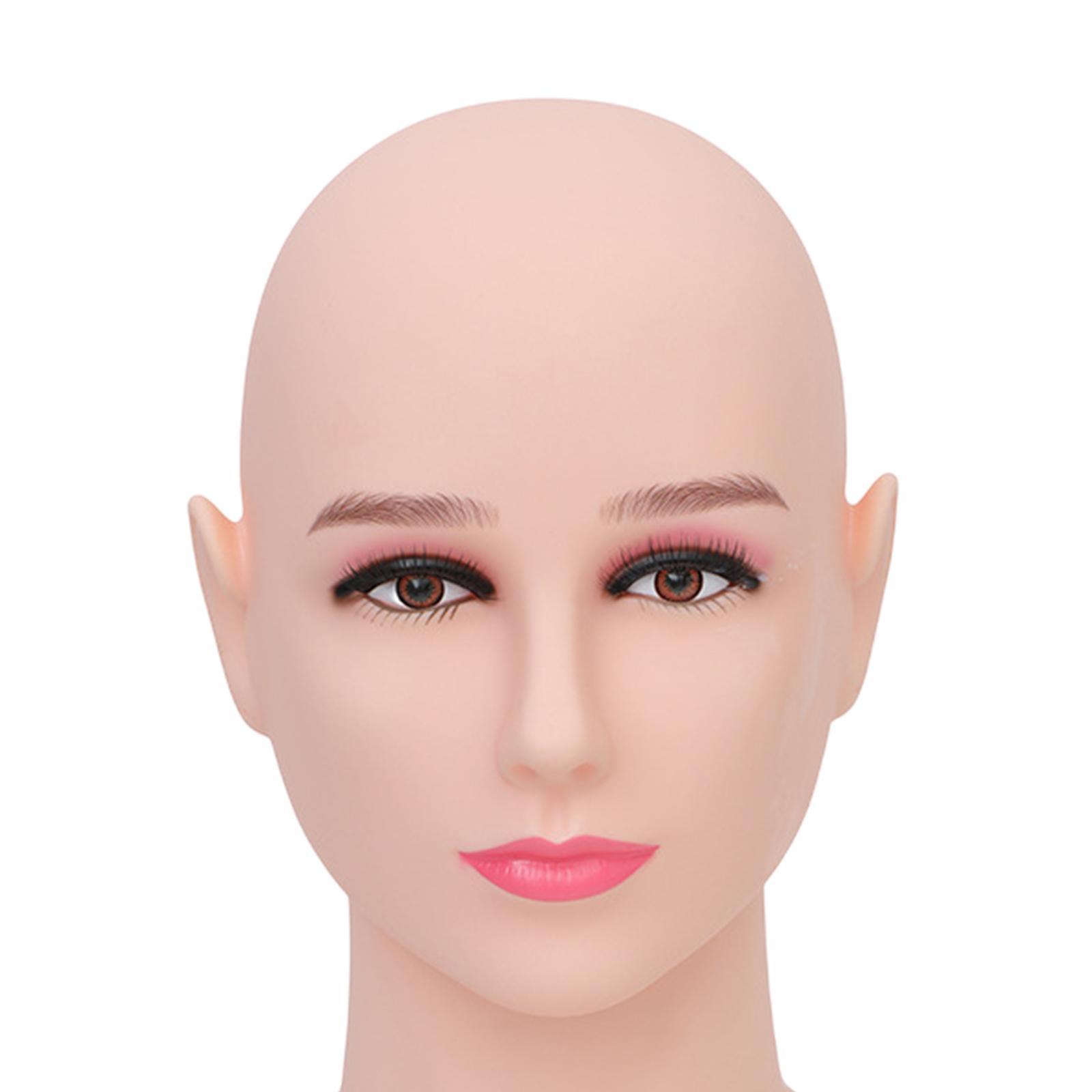 Bald Mannequin Head Lightweight Wig Display for Sunglasses Headphone Glasses Female