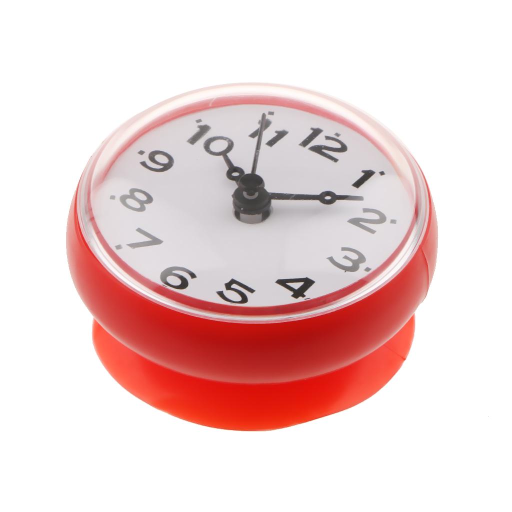 Magnet Suction Bathroom Clock Shower Clock Fridge Wall Clock Time 8cm Brown 