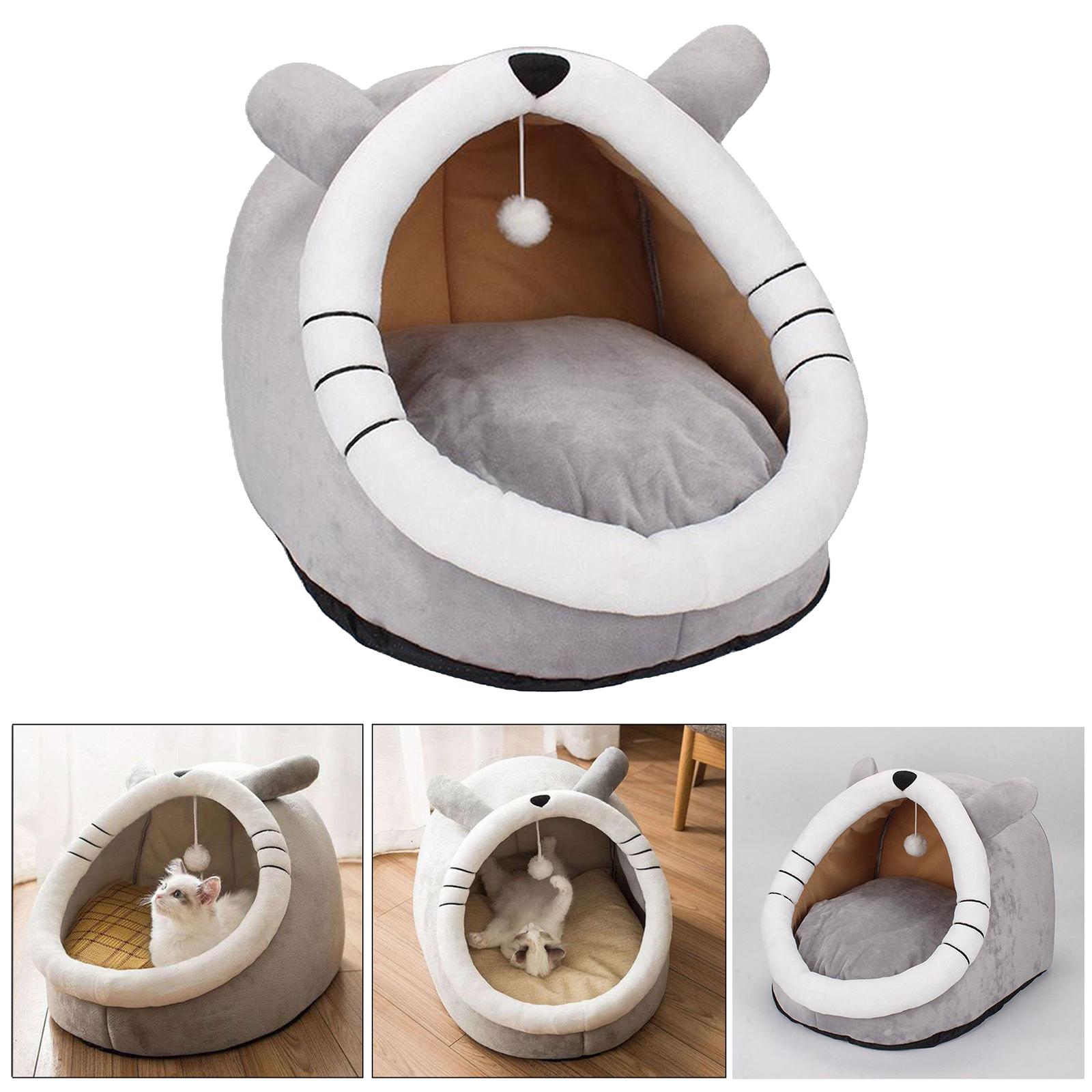 Dog Bed for Puppy Cats Soft House Soft Warm Pet Beds for Small Dogs Gray-L