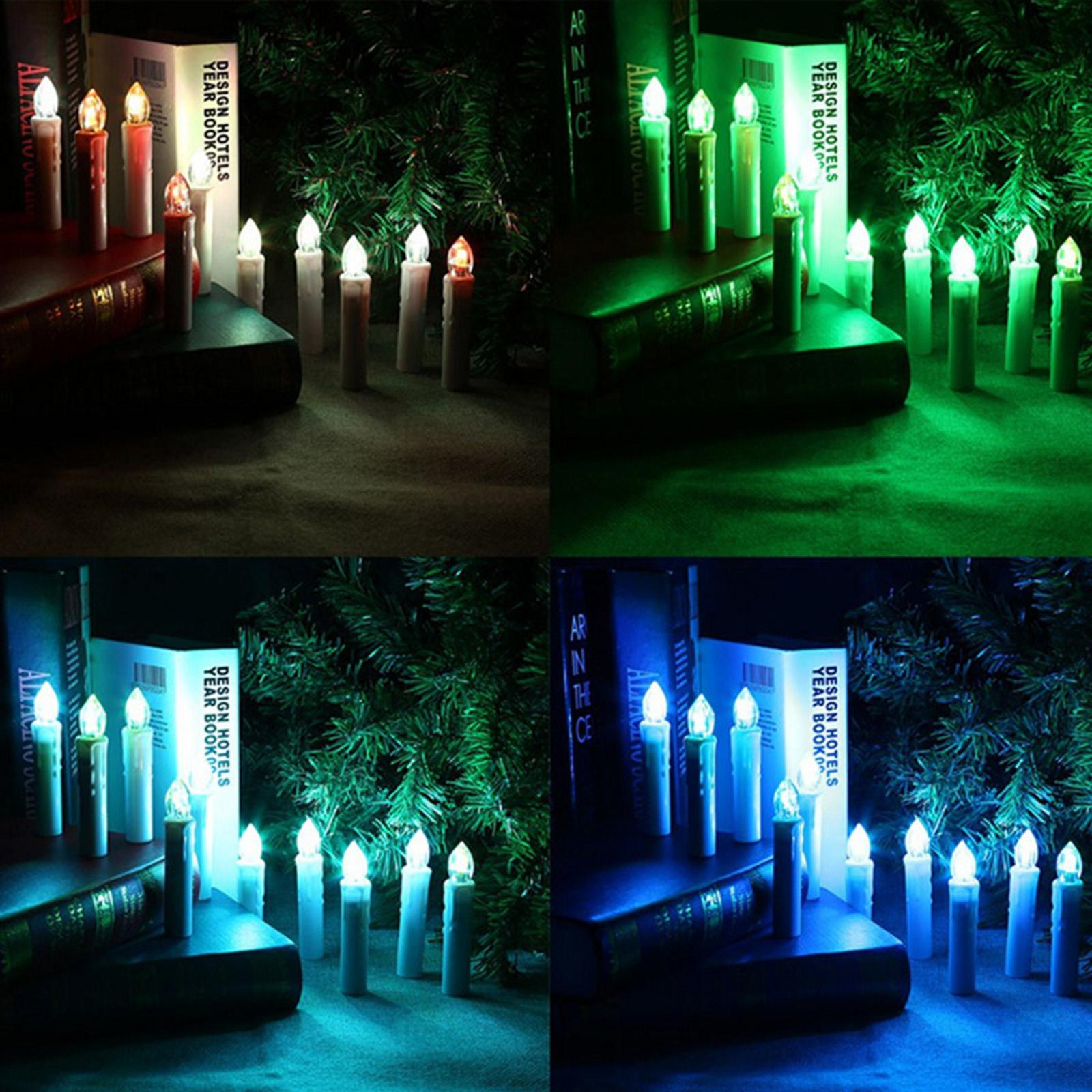 10 LED Electric Flameless Window Candle Lights Remote Control Wedding Decor