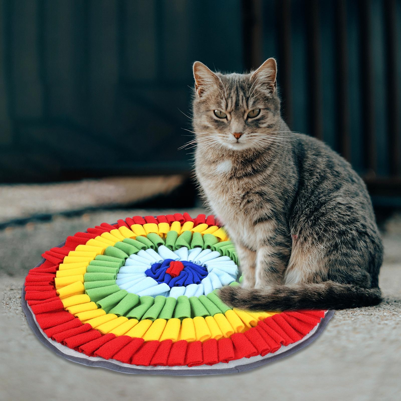Dog Snuffle Mat Interactive Nose Smell Play Mat Slow Feeding Toy Red