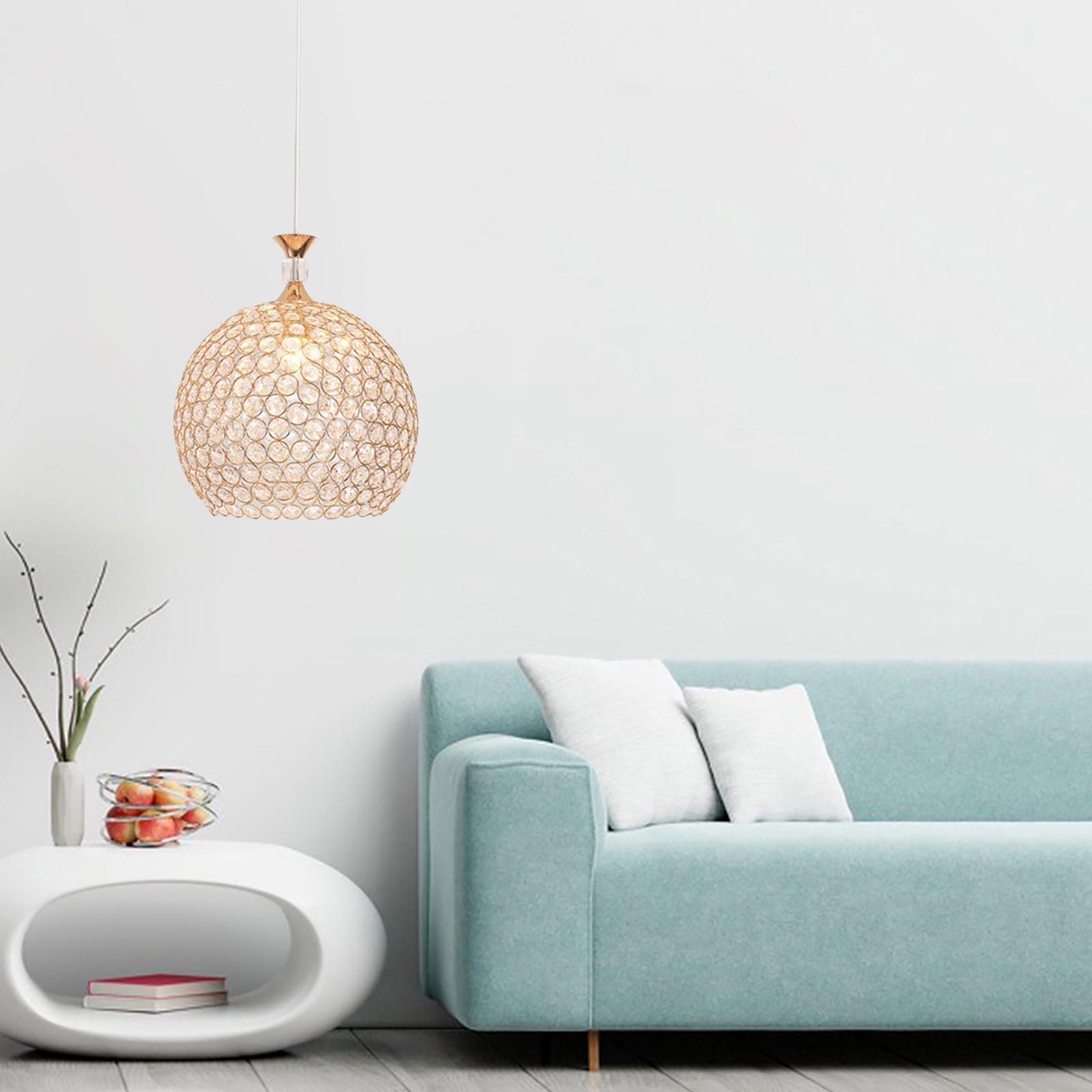 Crystal Pendant Light Ceiling Hanging Light Fixture for Foyer Entryway Silver