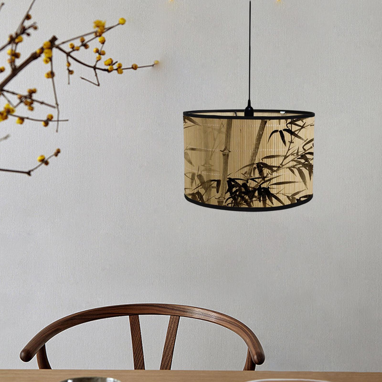 Wood Bamboo Lamp Shade Ceiling Light Fixture Hanging Pendant Light Cover