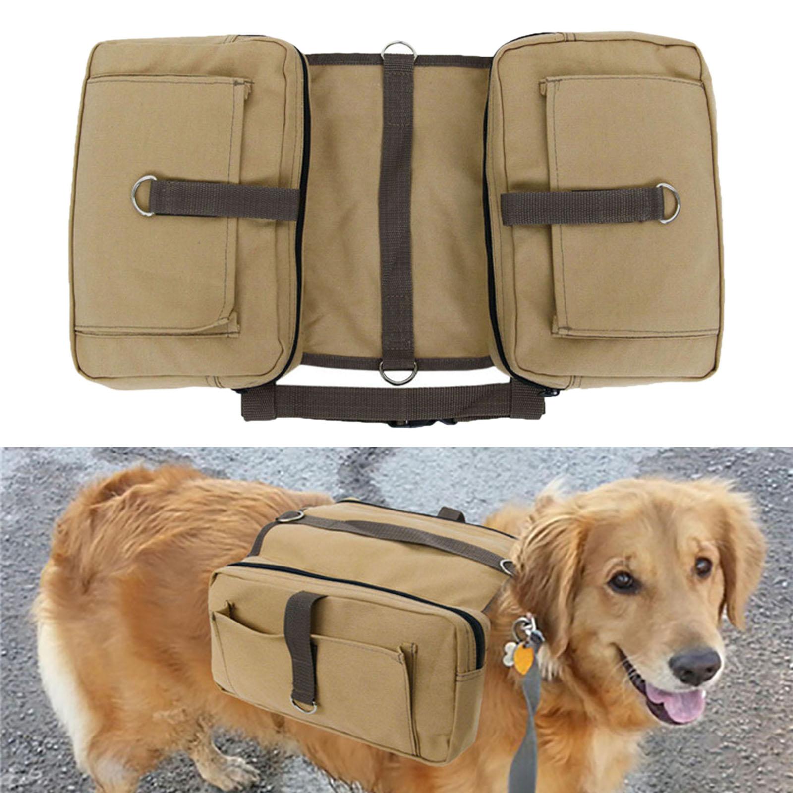 Dog Hiking Backpack Adjustable Strap Camping Saddle Bag Rucksack for Walking