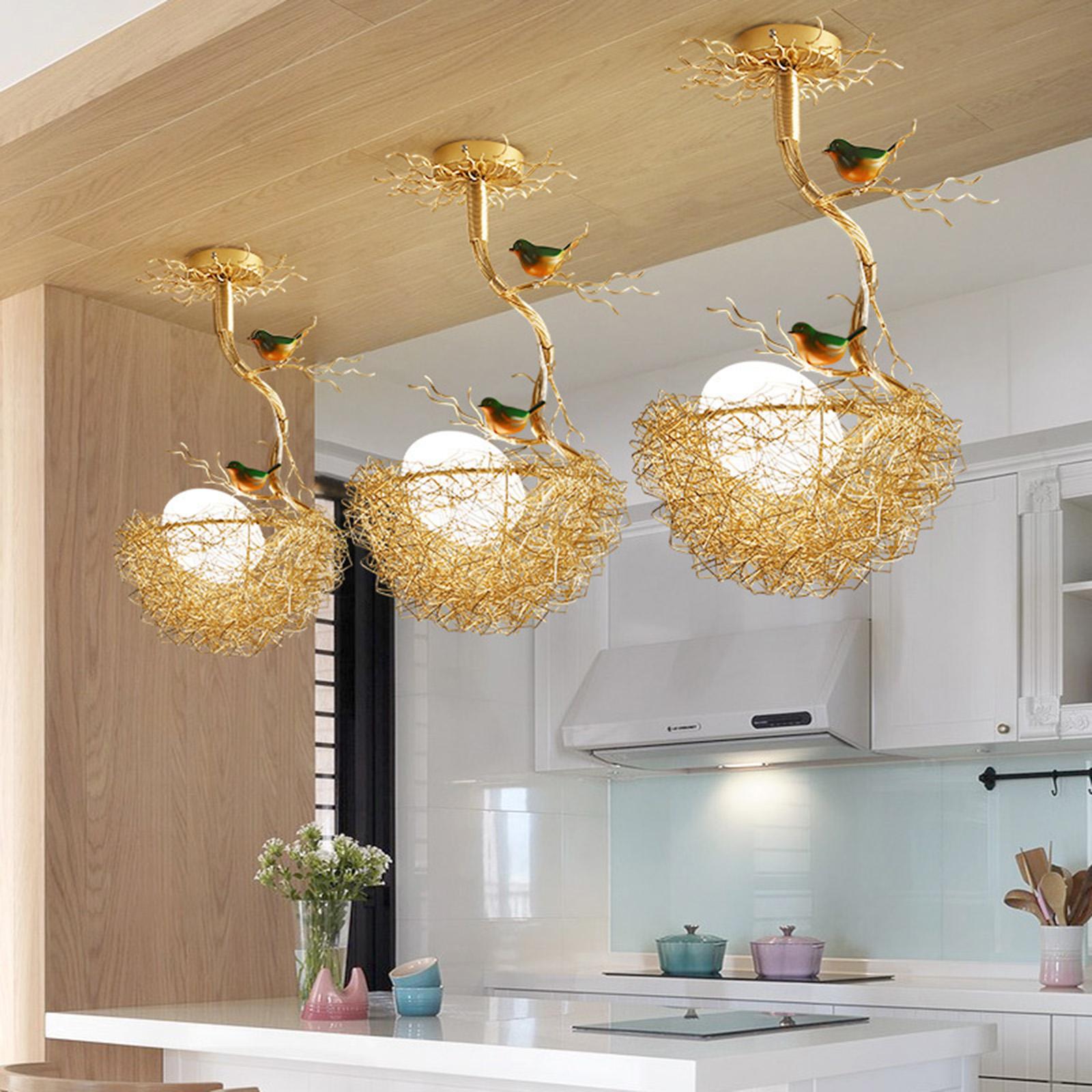 Woven Nest Chandelier Nordic Lighting for Hallway Farmhouse Loft