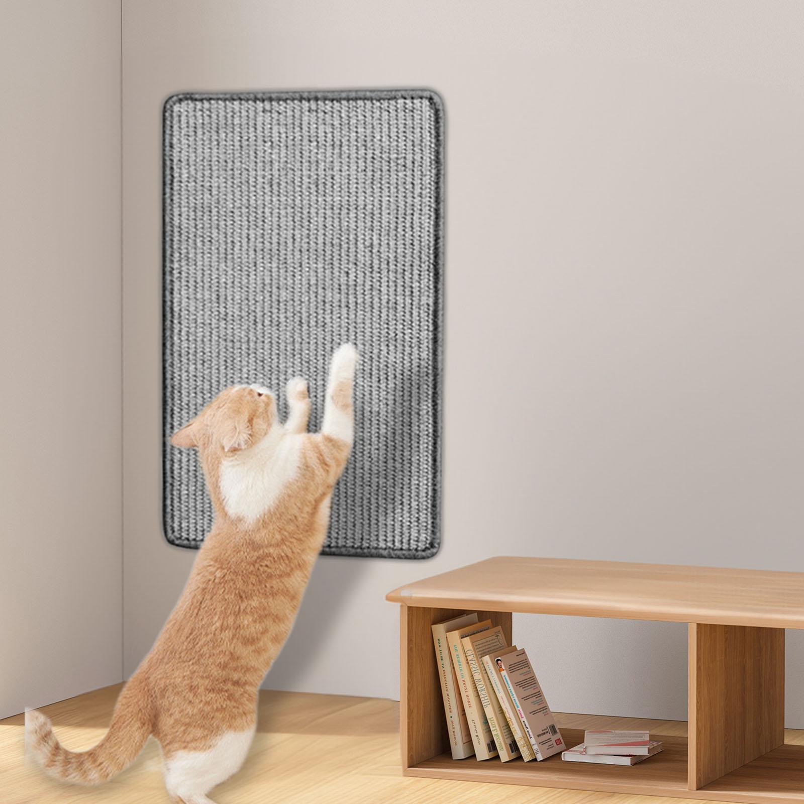 Cat Scratcher Mat with Self Adhesive Tapes Cat Scratch Pad Rug for Indoor Cats Wall XL