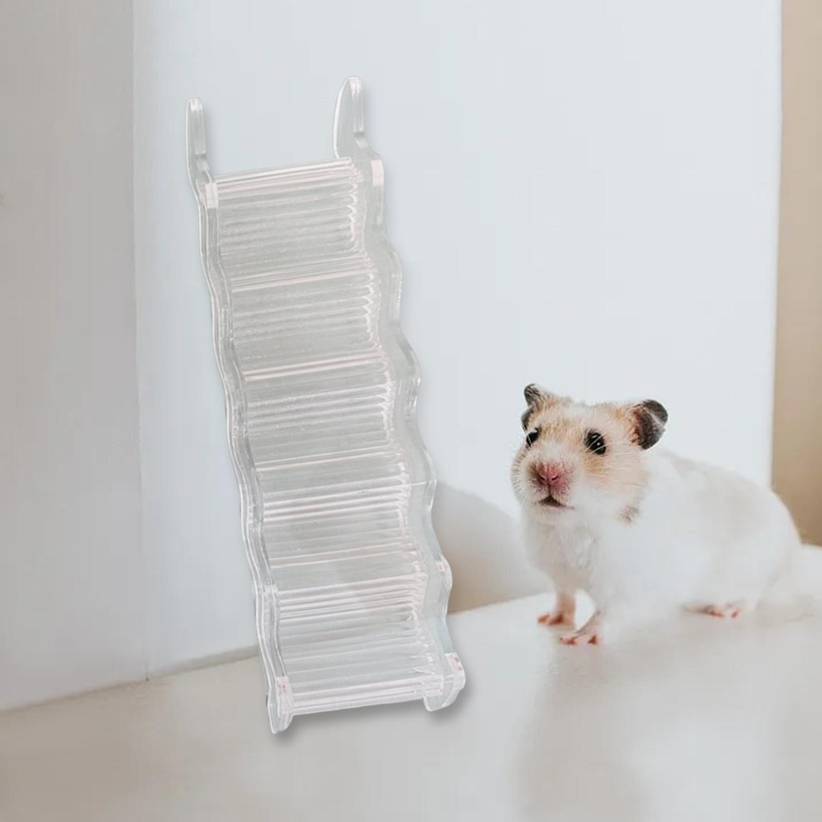 Hamster Climbing Toy Cage Accessories Acrylic Ladder Bridge for Mice Gerbils L