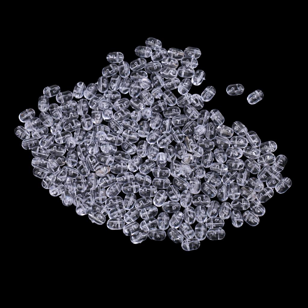 400pcs Transparent Fishing Rig Beads Fishing Cross Beads Oval Fishing Beads