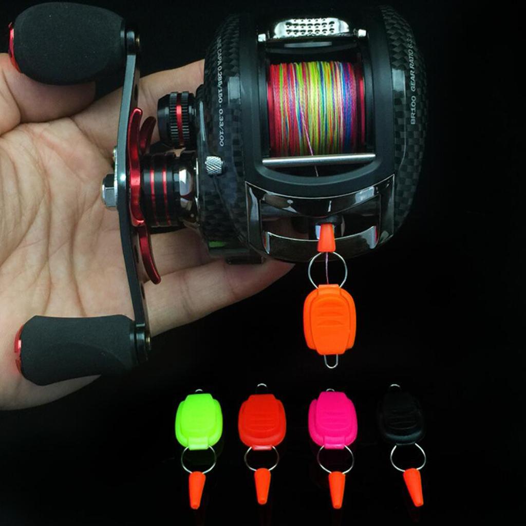 5x Spinning Reel Line Stopper Baitcasting Wire Buckle Holder Keeper Yellow