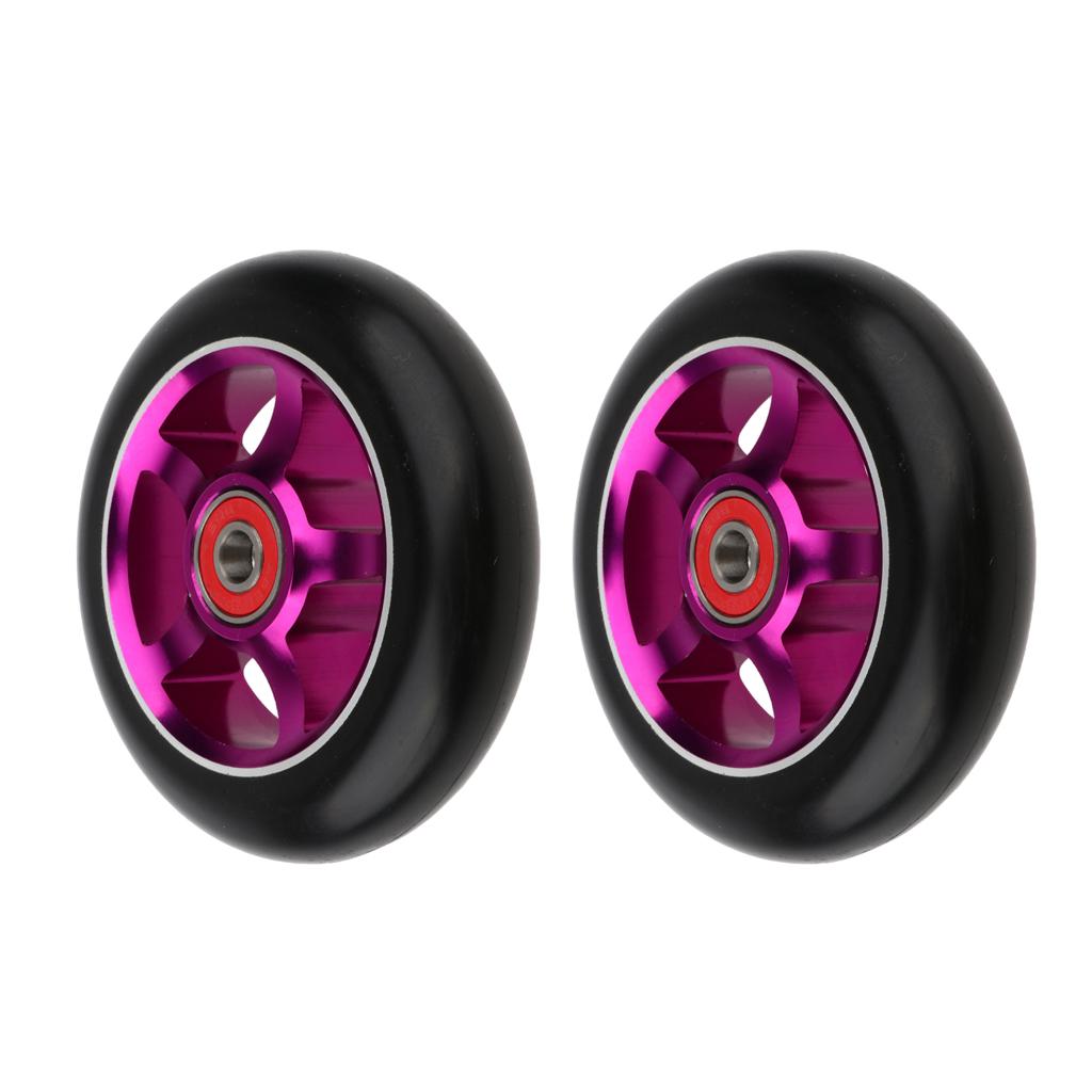 1 Pair Replacement 100mm Stunt Scooter Wheels with Bearing & Bushings