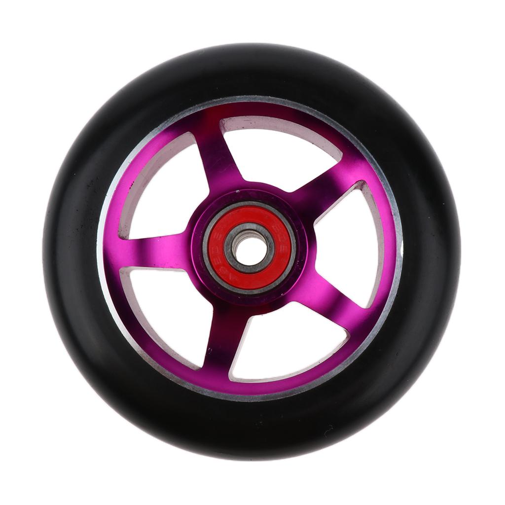 1 Pair Replacement 100mm Stunt Scooter Wheels with Bearing & Bushings