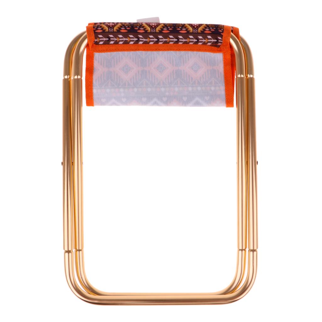 Ultralight Outdoor Folding Stool Fishing Camping Chair 27x25x23cm Orange