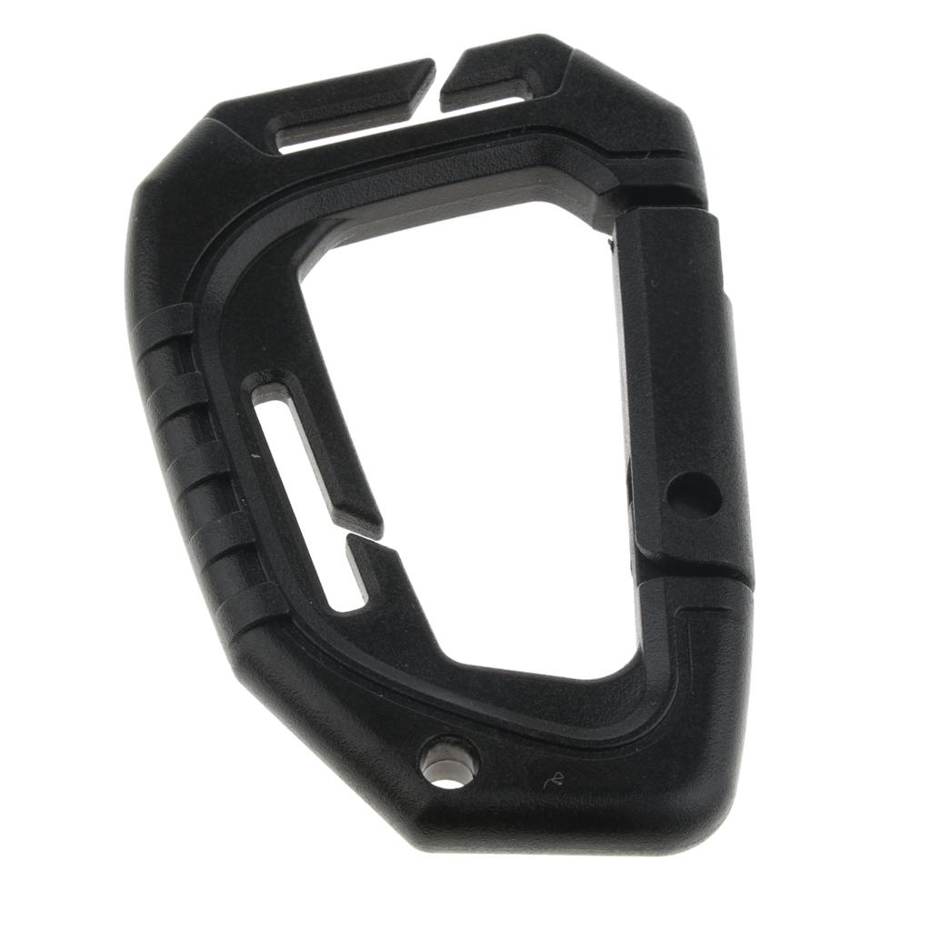 Heavy Duty Plastic Carabiner Clip Snap Hook Spring Loaded Carabina  Black