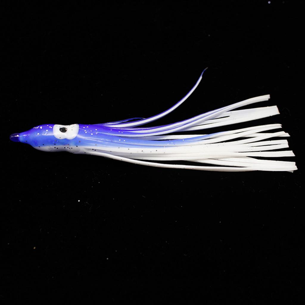 Octopus Squid Skirt Lure Fishing Artificial Bait Soft Plastic Lures purple
