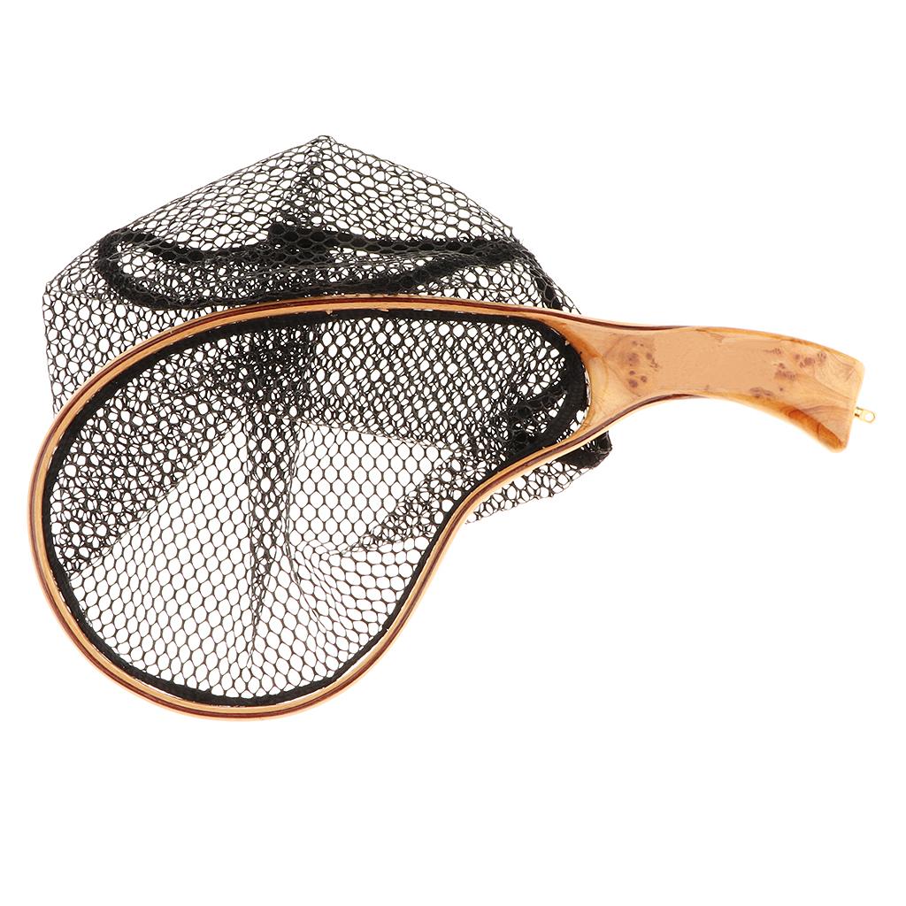 Fly Fishing Landing Net Mesh Trout Catch & Release Foldable Net with Handle