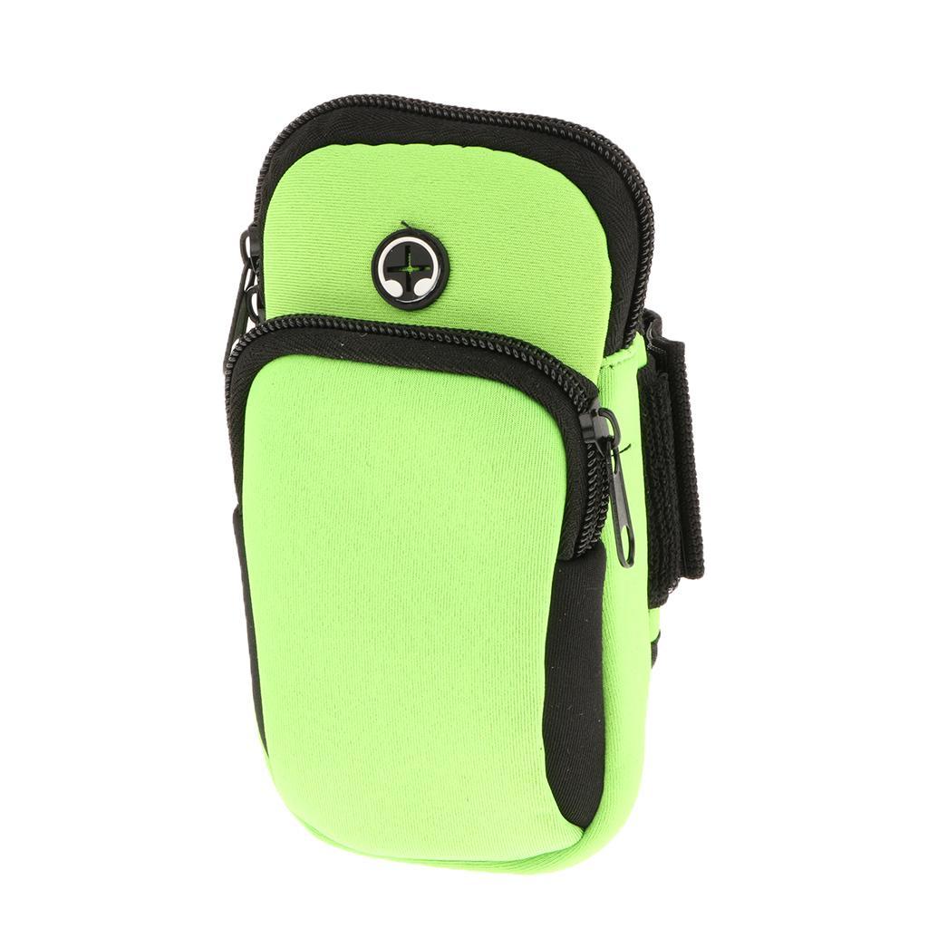 Sport Arm Bag Water Resistant Mobile Phone Holder Gym Waistband Green