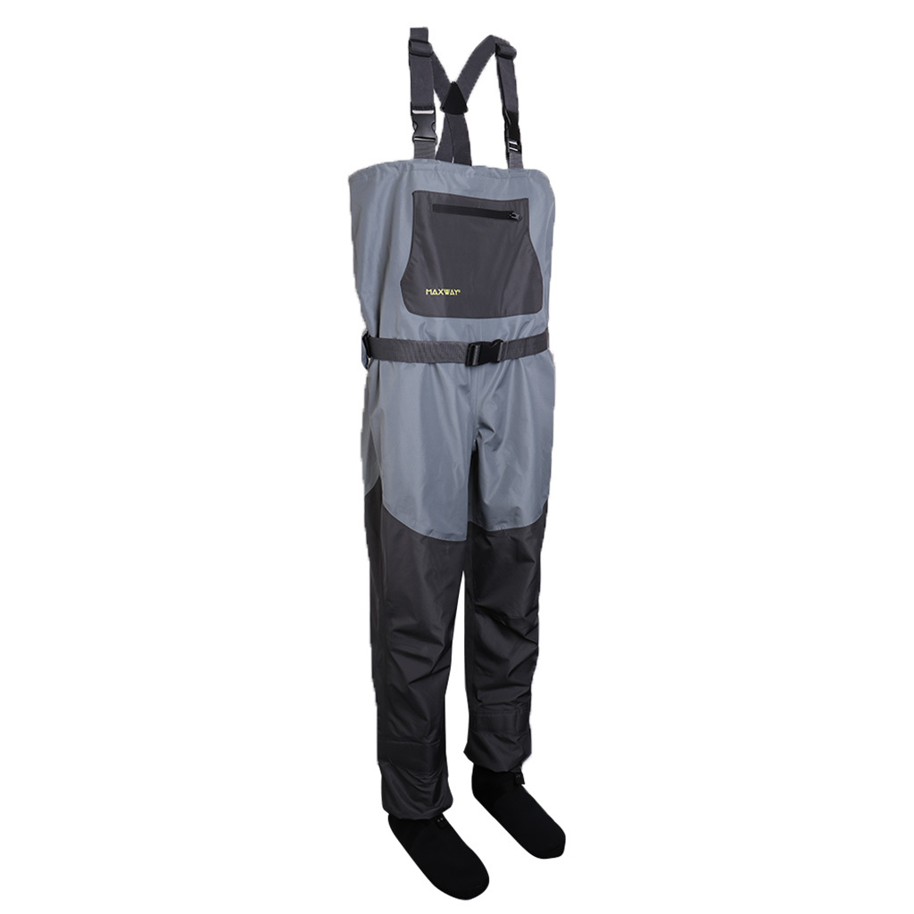 Breathable Chest Waders Fishing Wader & Stocking Foot Boots Waterproof ...