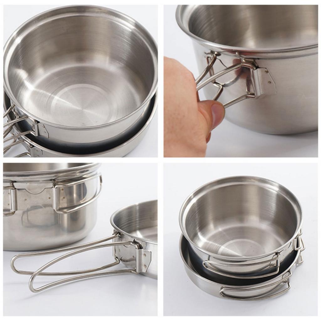 Outdoor Camping Hiking Cookware Non-stick Picnic Cooking Bowl Pot Pan Set | eBay