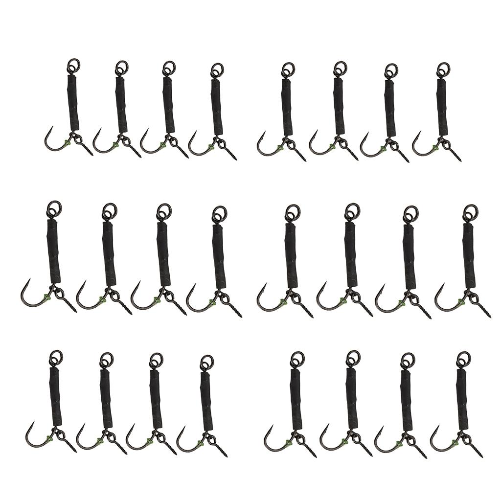 4pcs Fishing Ronnie Rigs Carp Fishing Spinner Rigs Assist Hooks 04 barbed 