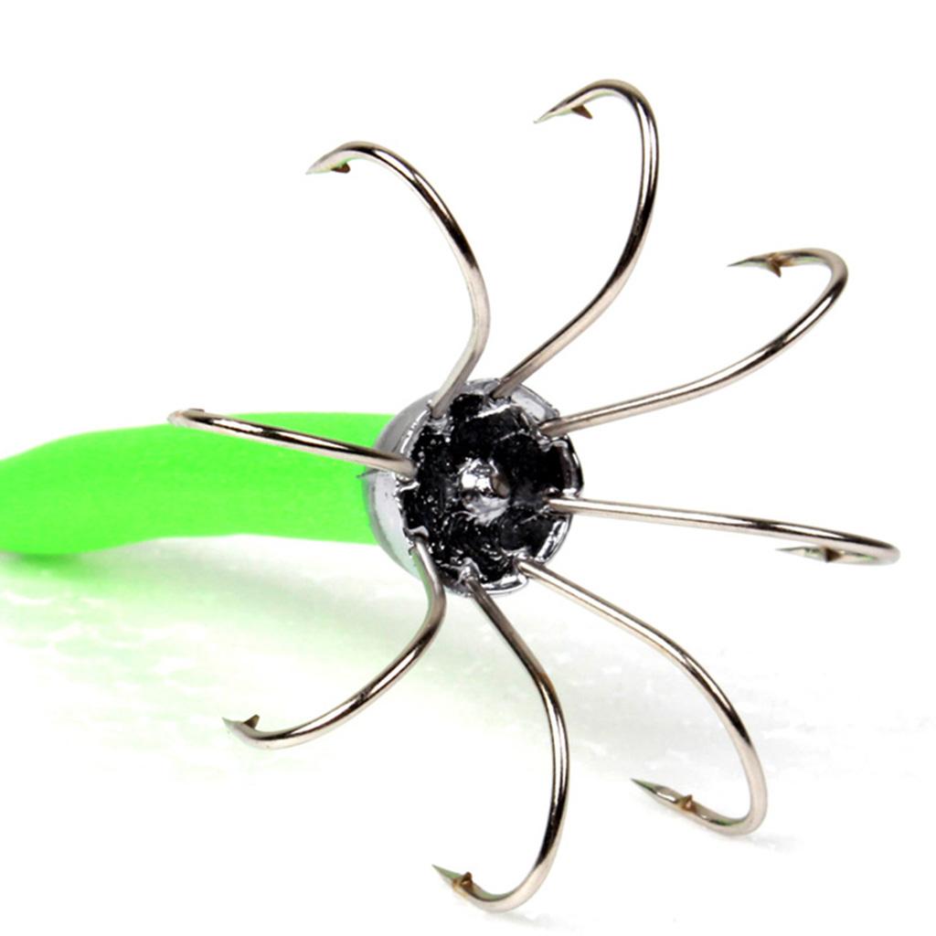 2pcs Sea Fishing Squid Octopus Hook Saltwater Fishing Lure Hard Bait Green