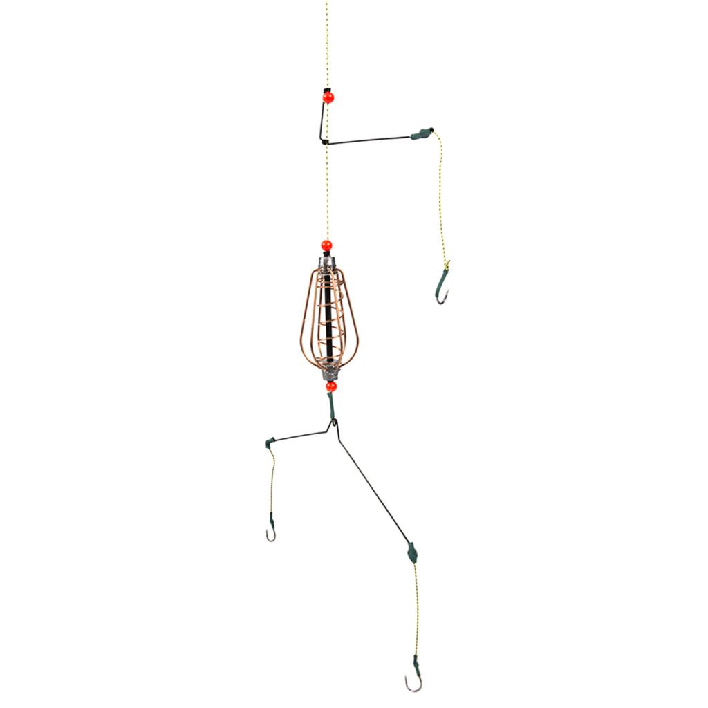 Fishing Feeder Basket Holder Fishing Bait Cage with Line Hooks 30g