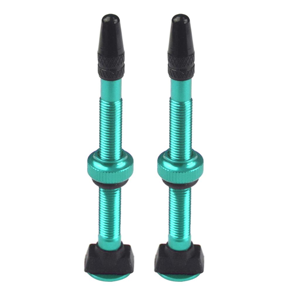 2X Bike Bicycle Aluminum Alloy 60mm Tubeless Presta Valve Kit Replacement Green