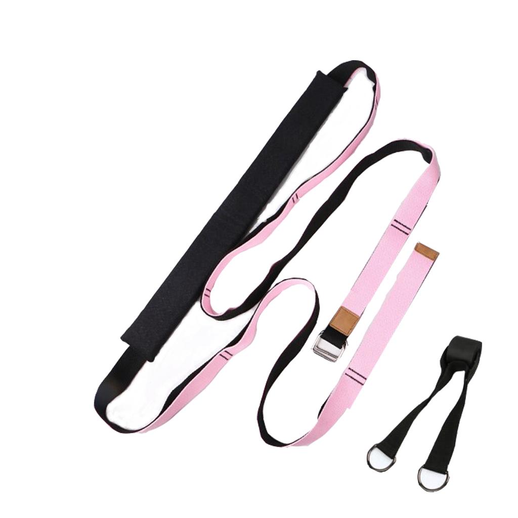 Door Leg Stretcher Yoga Dance Ballet Stretch Strap Training Belt Pink