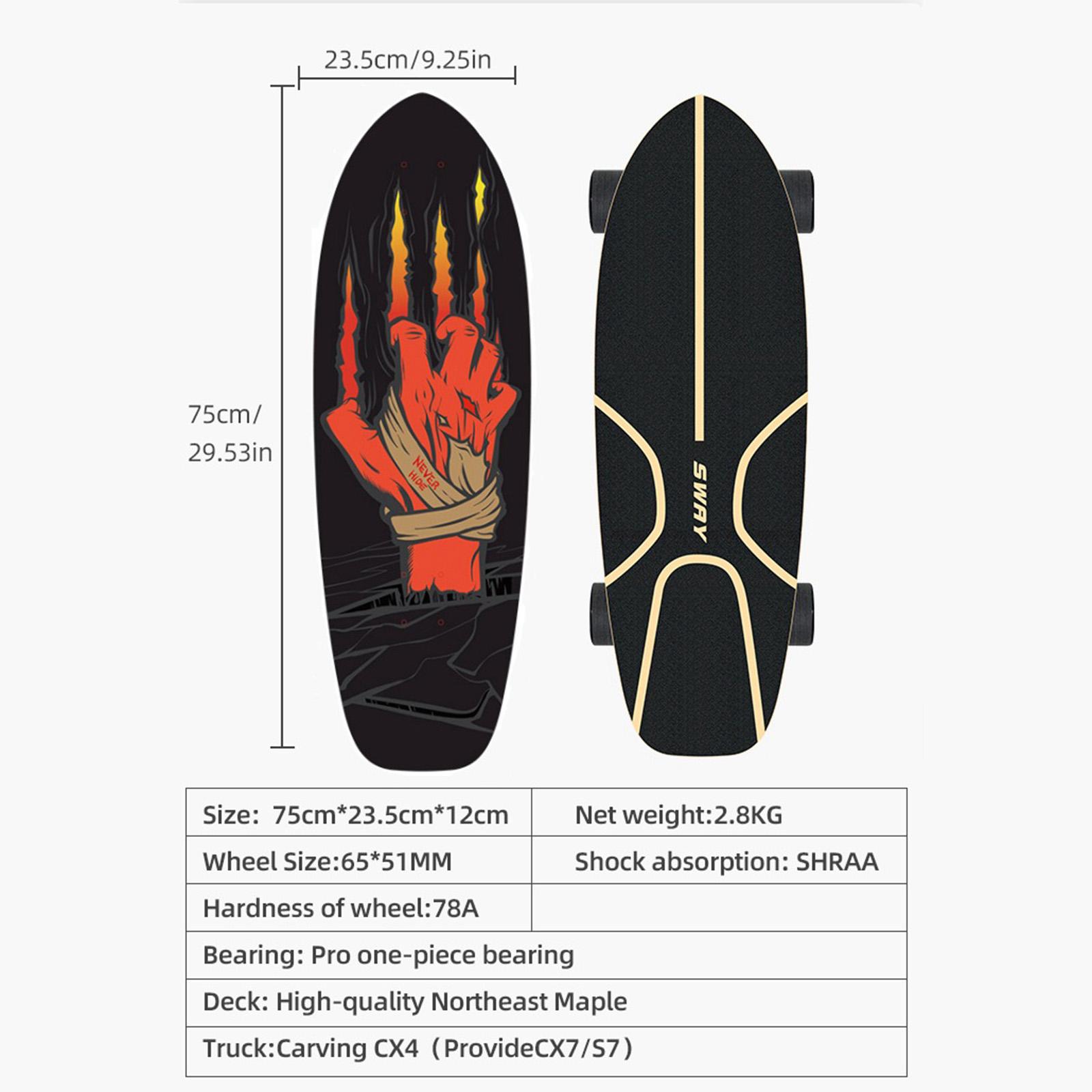 Skateboard Complete Teens CX4 Trucks 78A Hardness Wheel Short Board Bear