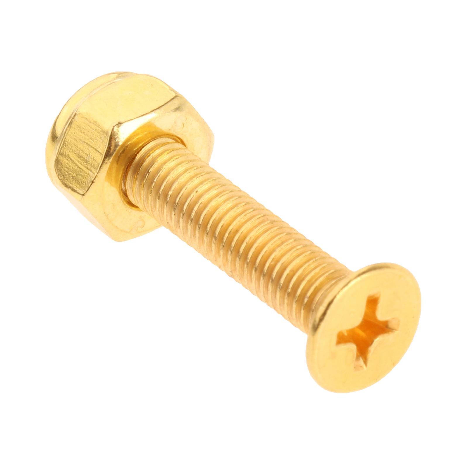 2x8x Replacement Longboard Skateboard Wheel Hardware Screws 25mm Golden