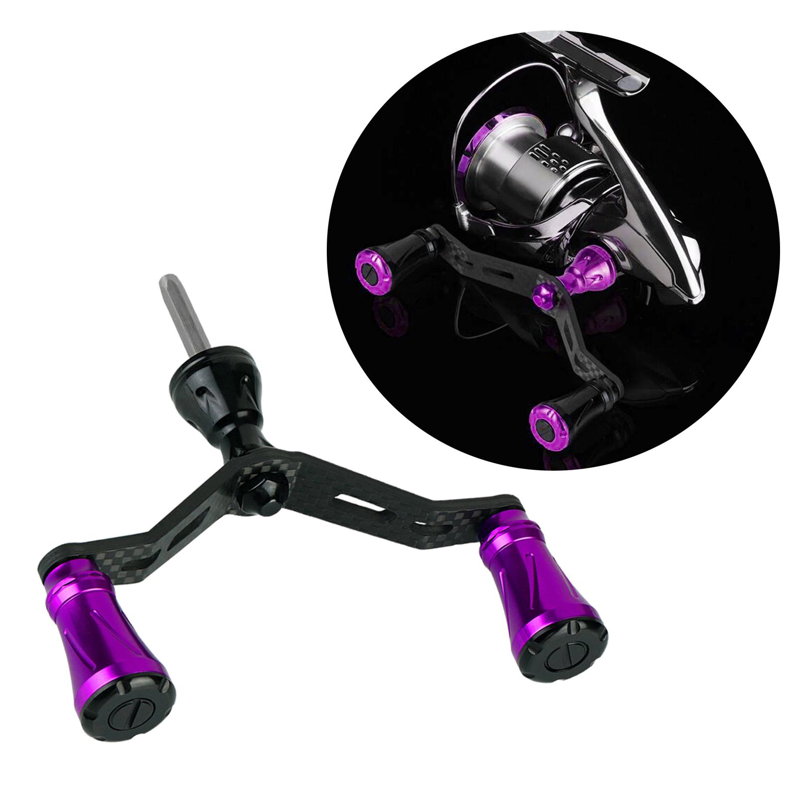 Carbon Fiber Fishing Reel Handle Crank Knob Grip Replacement Parts purple