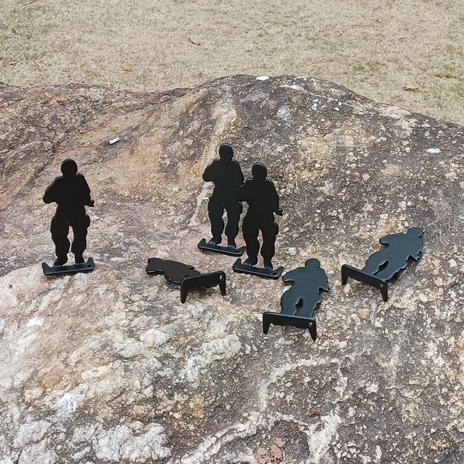 6 Pieces Metal Human Silhouette Target Set Shooting Targets Practicing E