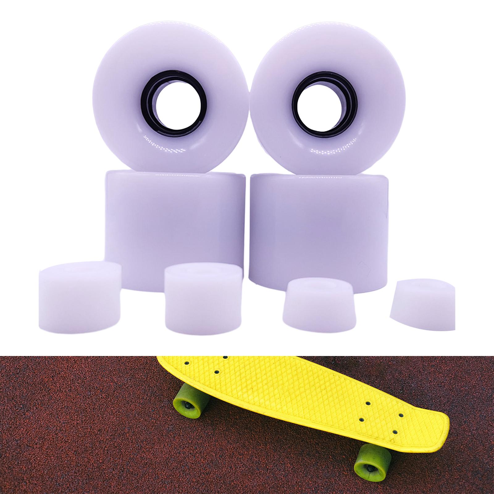 4 Pieces Skateboard Wheels 78A Hardness Durable PU Damping Wheel Replacement White