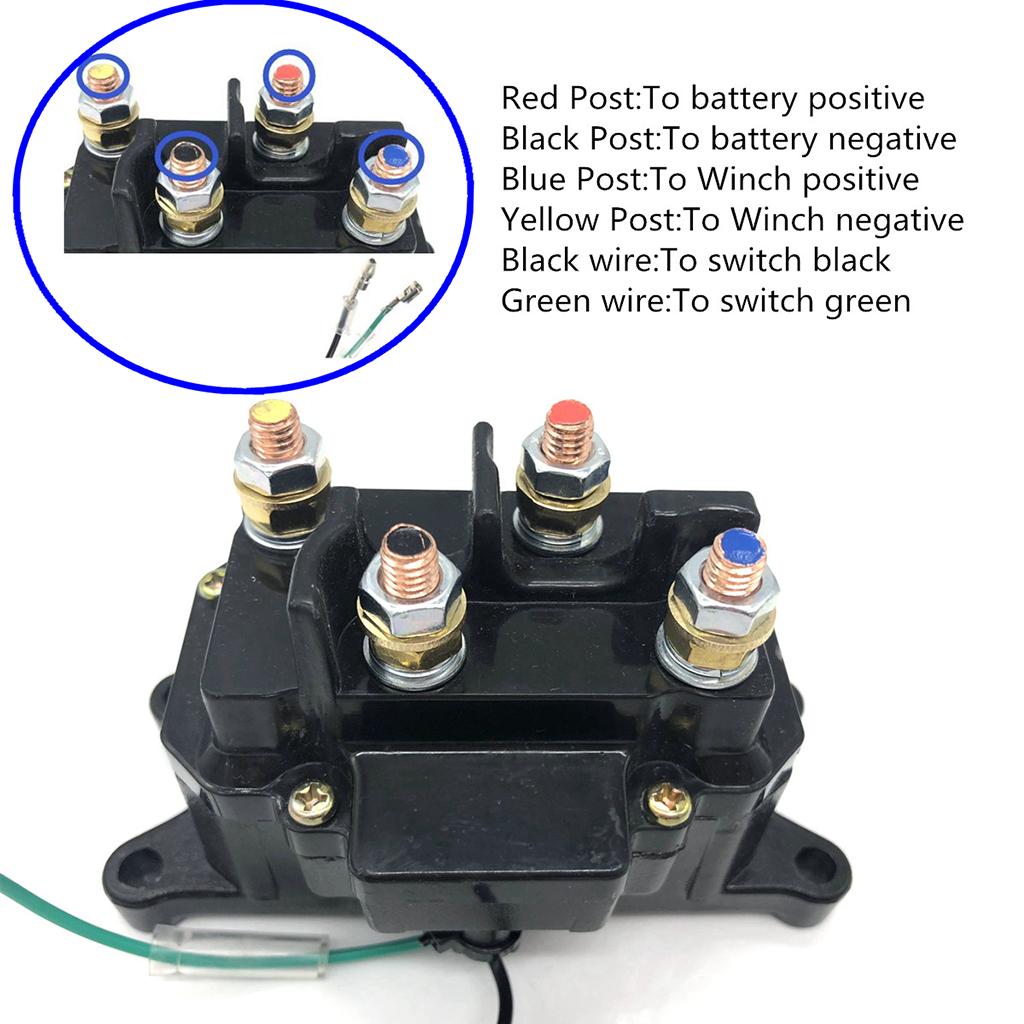 Replacement 12V Solenoid Relay Contactor Winch Rocker Switch Thumb ATV