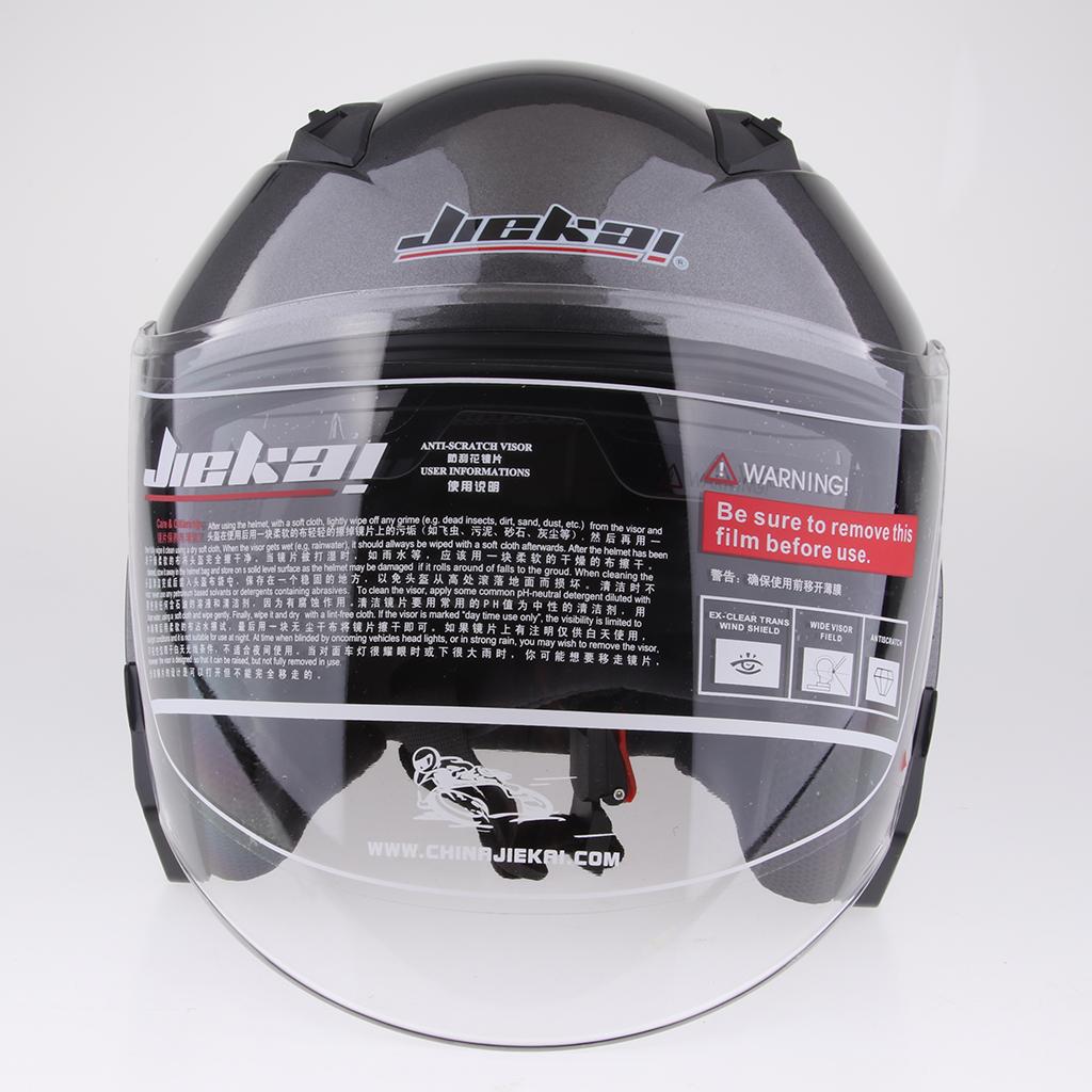 Motorcycle 3/4 Open Face Helmet with Full Face Shield ...