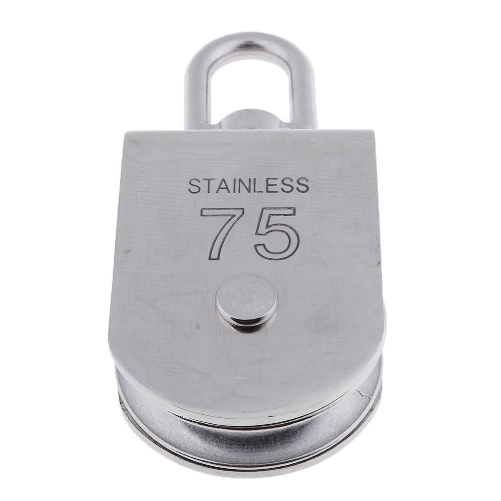 75mm Single Sheave Pulley Block with Swivel Eye 304 Stainless Steel