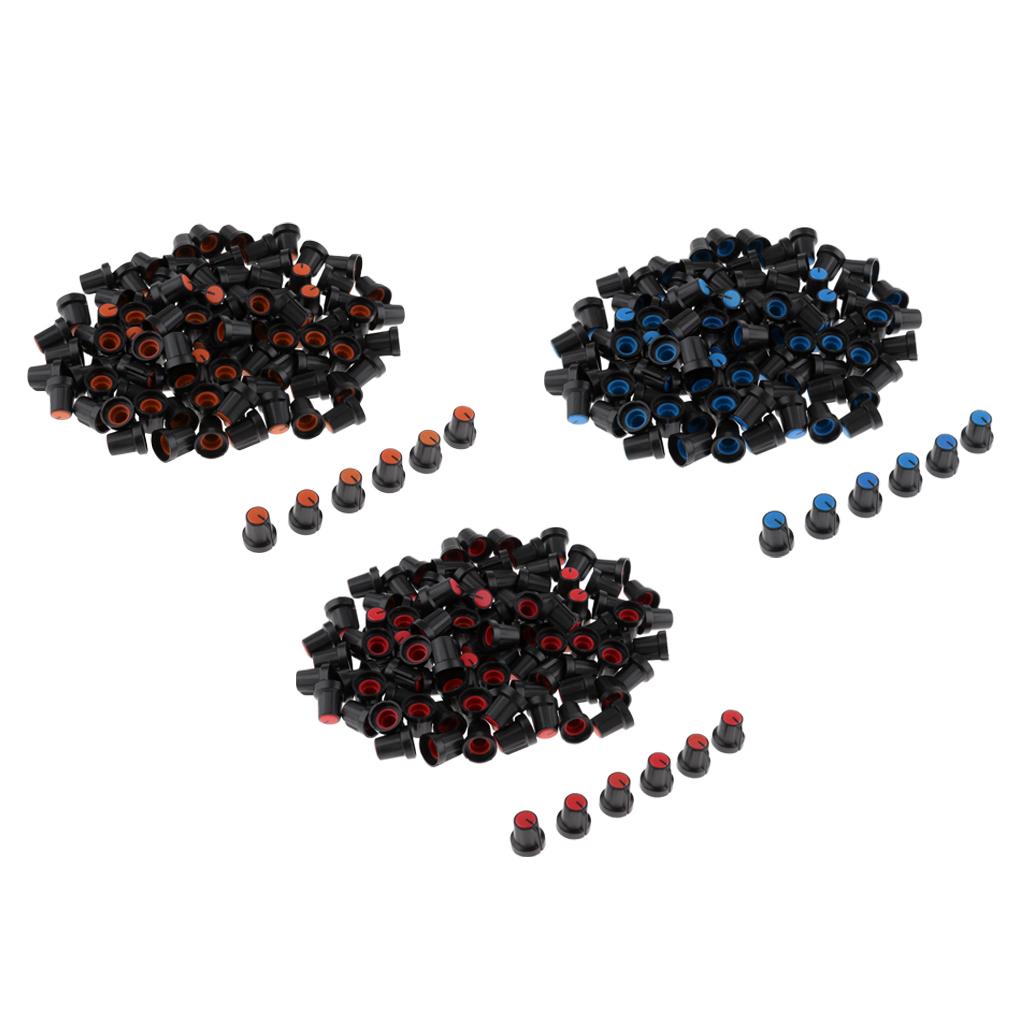 100 Pieces 6mm Plastic Potentiometer Control Volume Knobs Mini Cap orange