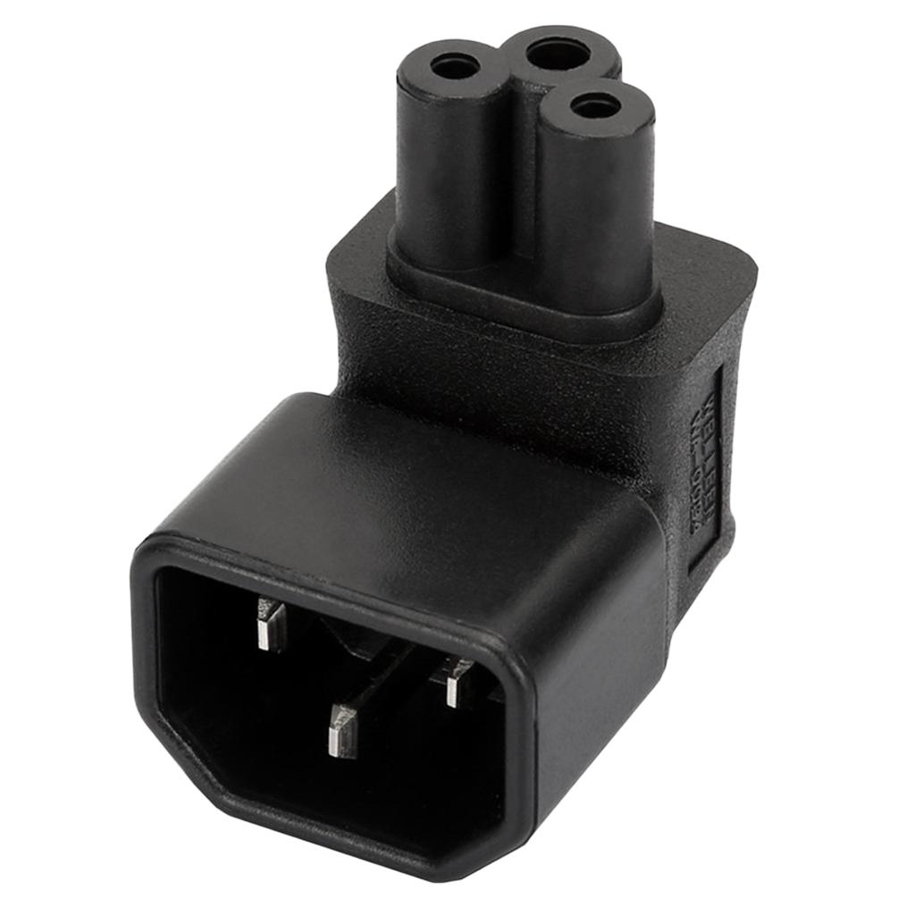 IEC320-C14 to C5 Angle AC Adapter Electrical Socket Converter Plug