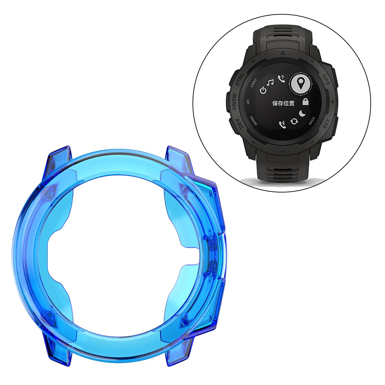 TPU Protective Case Shell Full Body for Garmin Instinct Smartwatch  Blue