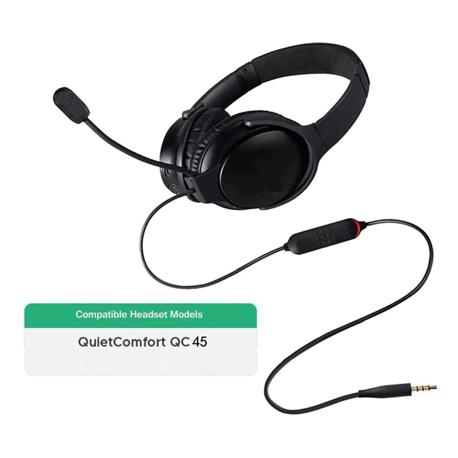 Boom Microphone Cable with Mute Button Replacement for QC45 Headphones