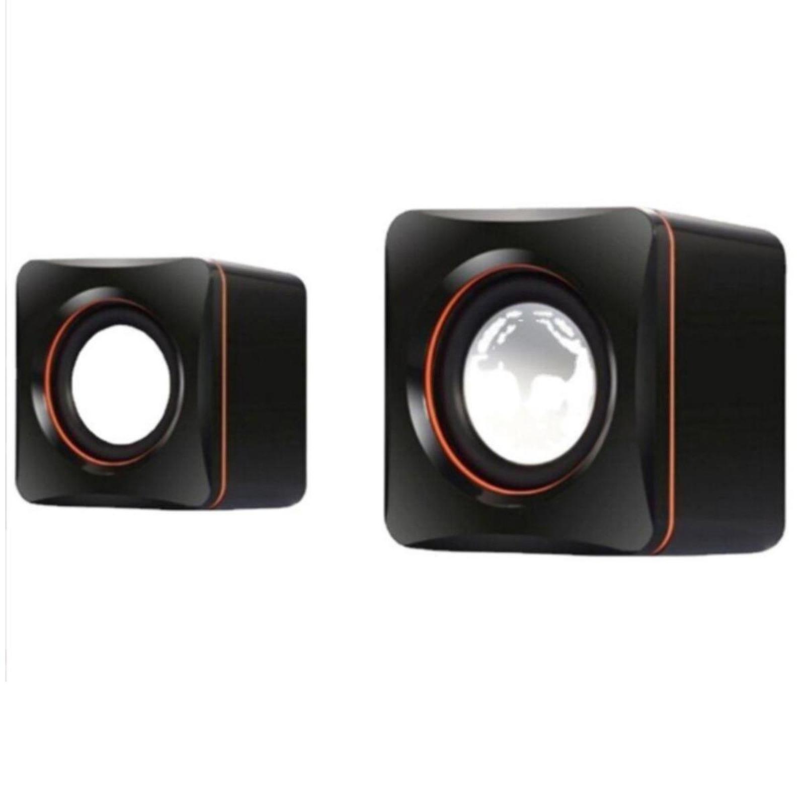 2Pcs Computer Speakers Cube Convenient Wired Speakers for Home Travel Laptop