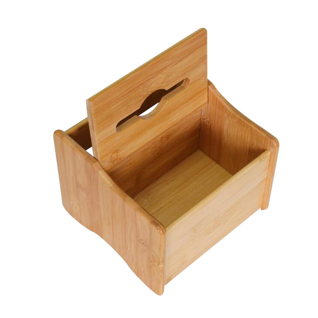 Bamboo Tissue Box Napkin Holder Case Cover Remote Control Holder A