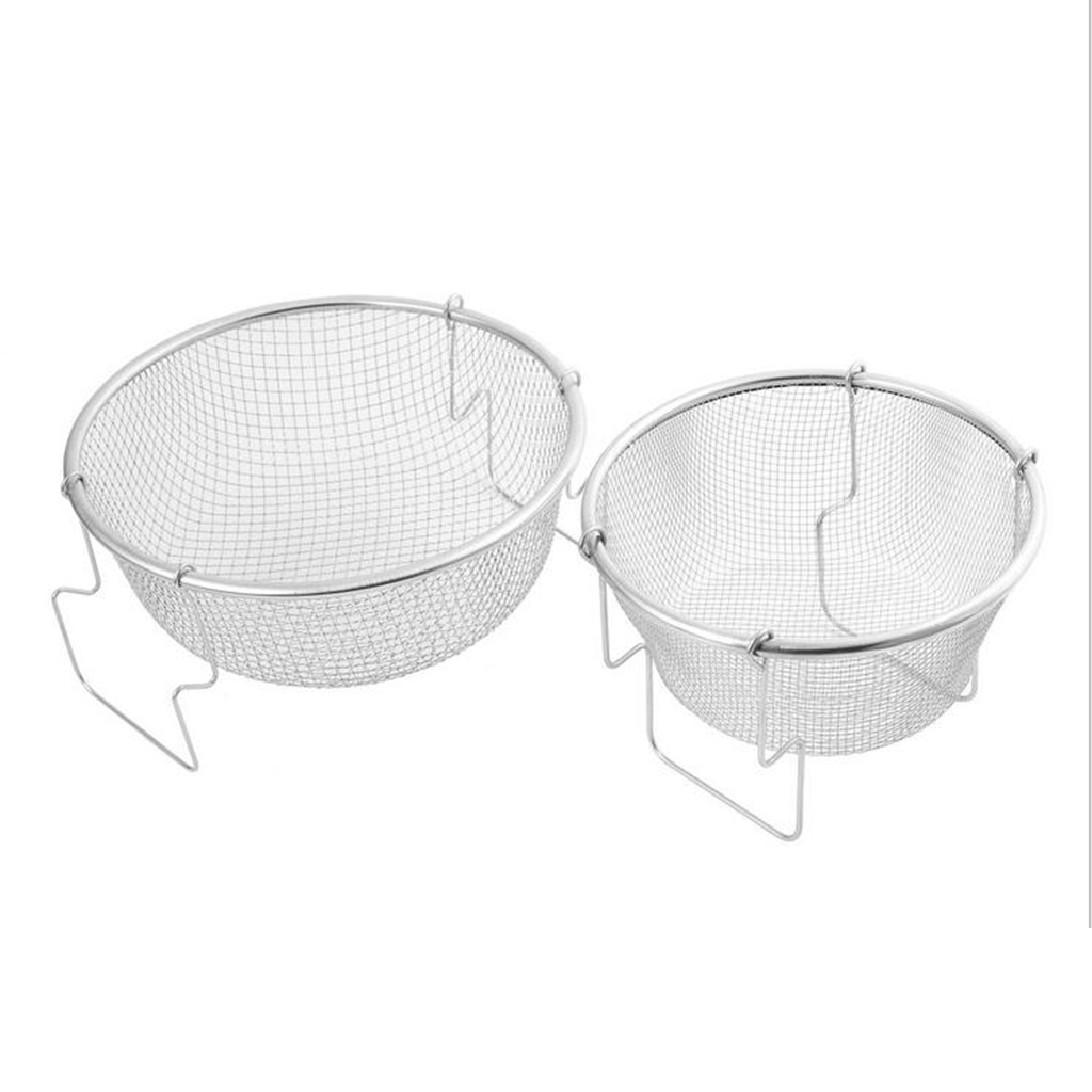 2pcs Stainless Fine Mesh Strainer Kitchen Colander Sieve Sifter Round