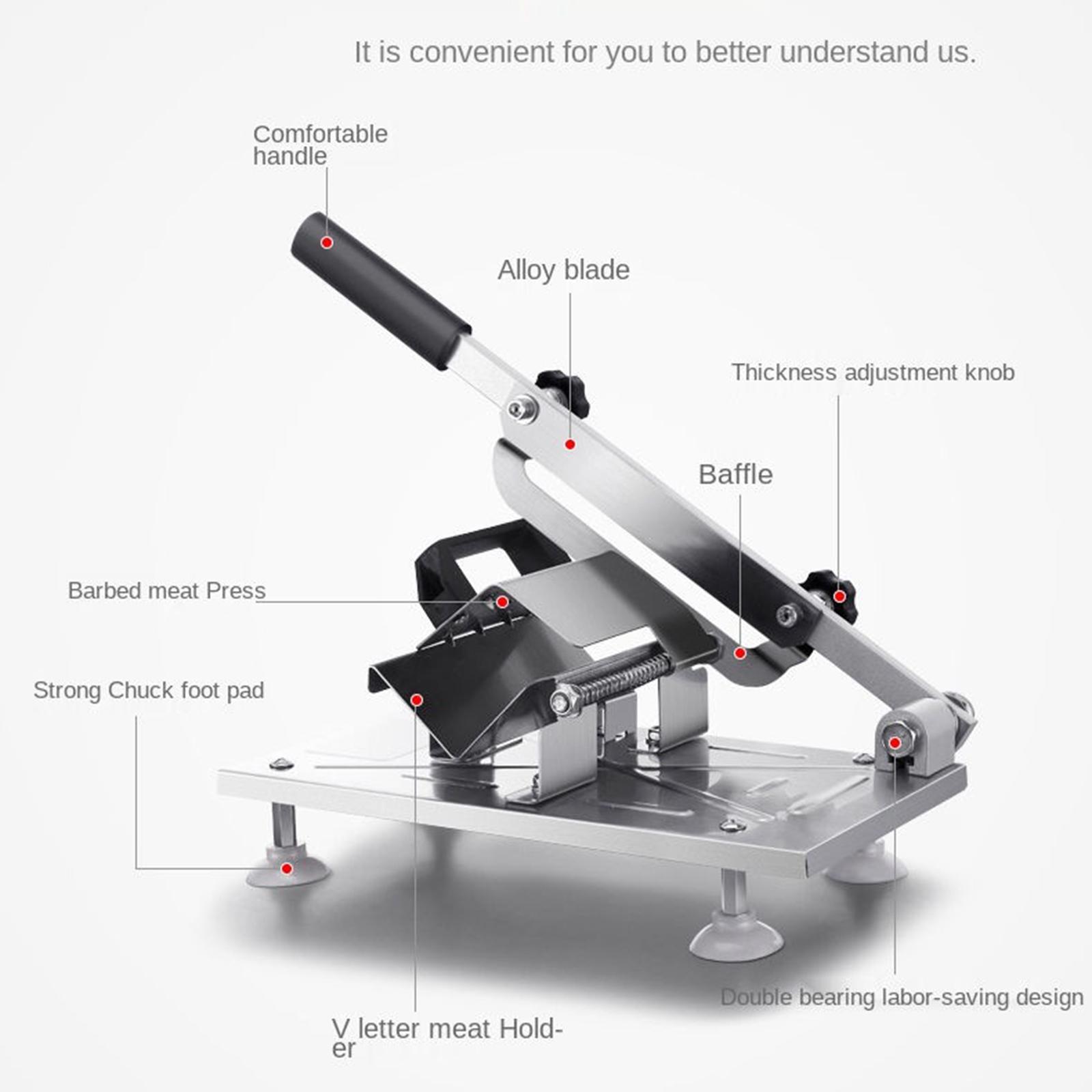 Manual Frozen Meat Slicer Beef Slicing Machine Mutton Cutter Stainles Steel