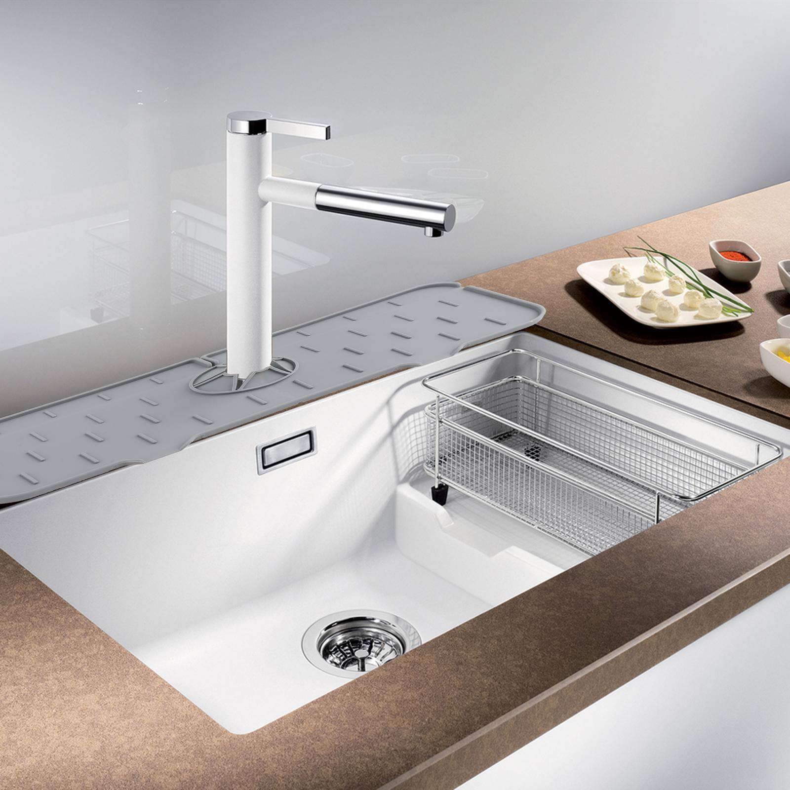 Kitchen Faucet Absorbent Mat Sink Splash Guard Silicone Countertop Protector