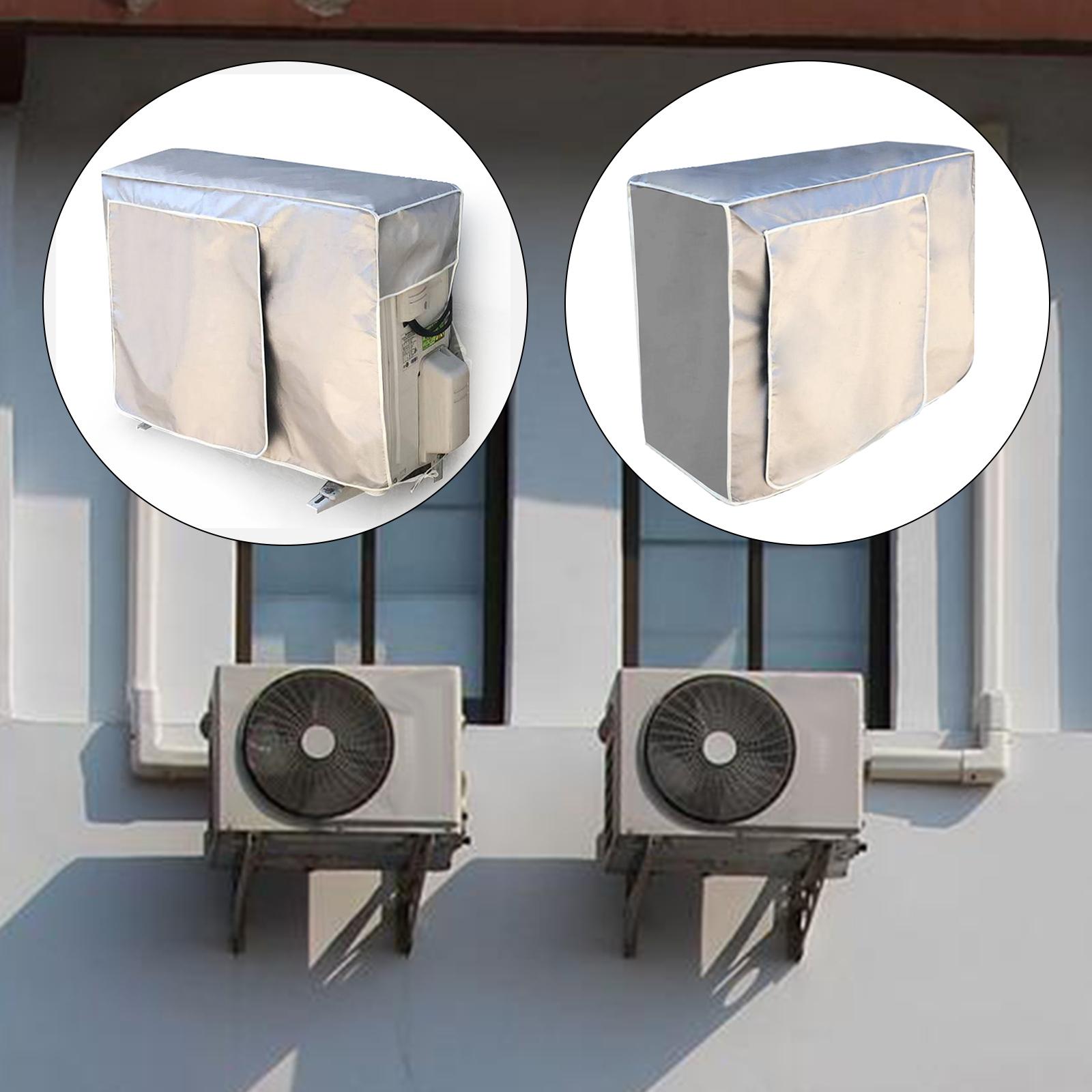 Air Conditioner Cover for Outside Unit Anti Snow Overcover Silver 2P