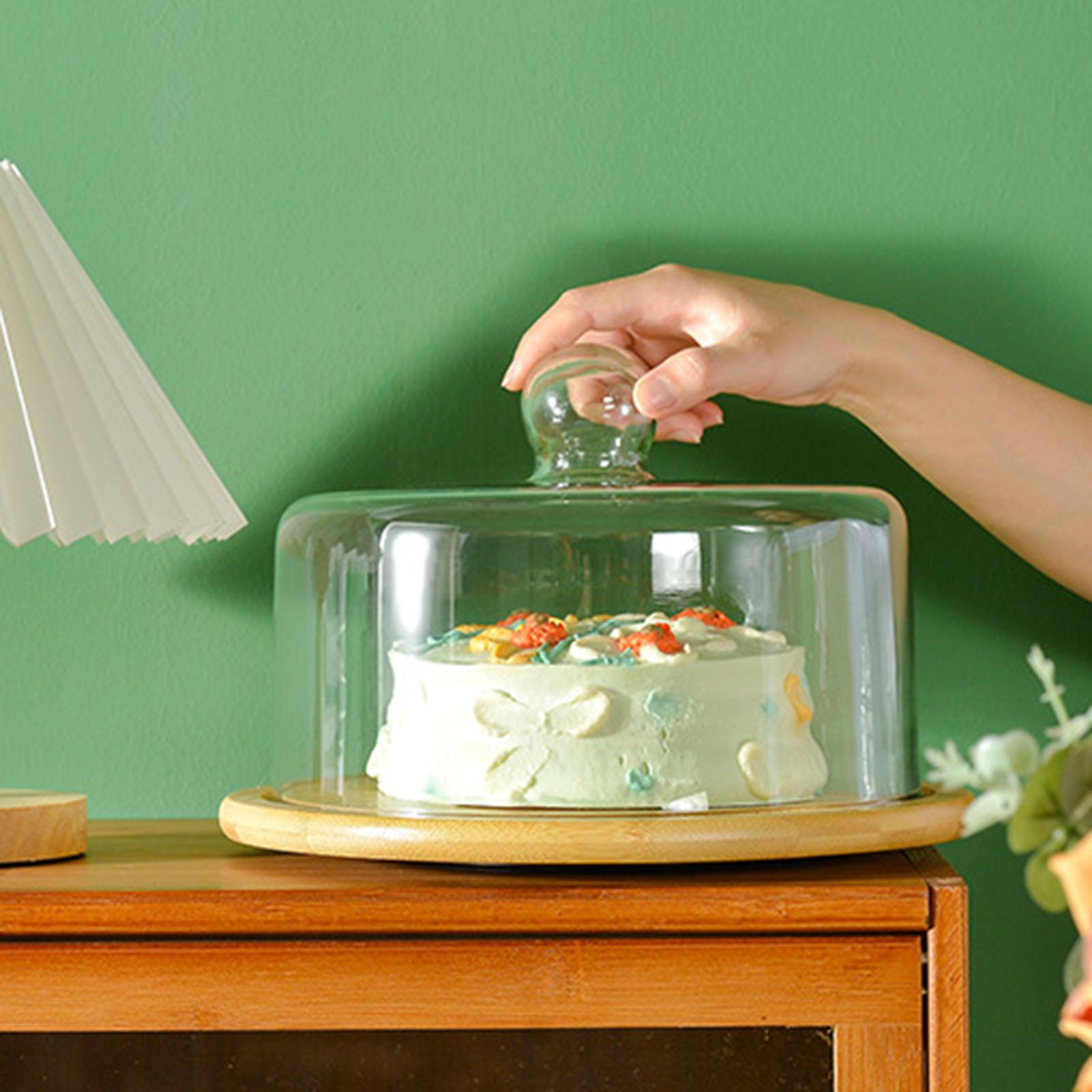 Cake Stand with Dome and Turntable Base Salad Serving Platter  260x167mm