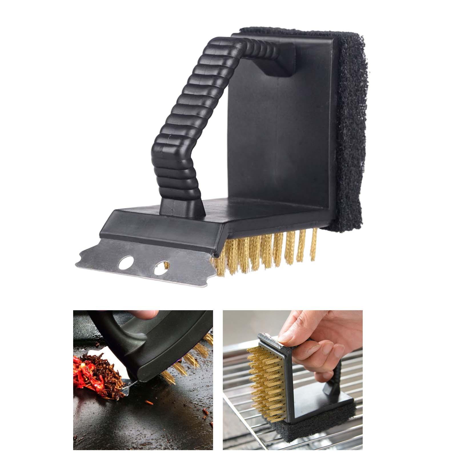 Grill Scrubbing Brush with Scraper for All Grates Grill Cleaning Travel