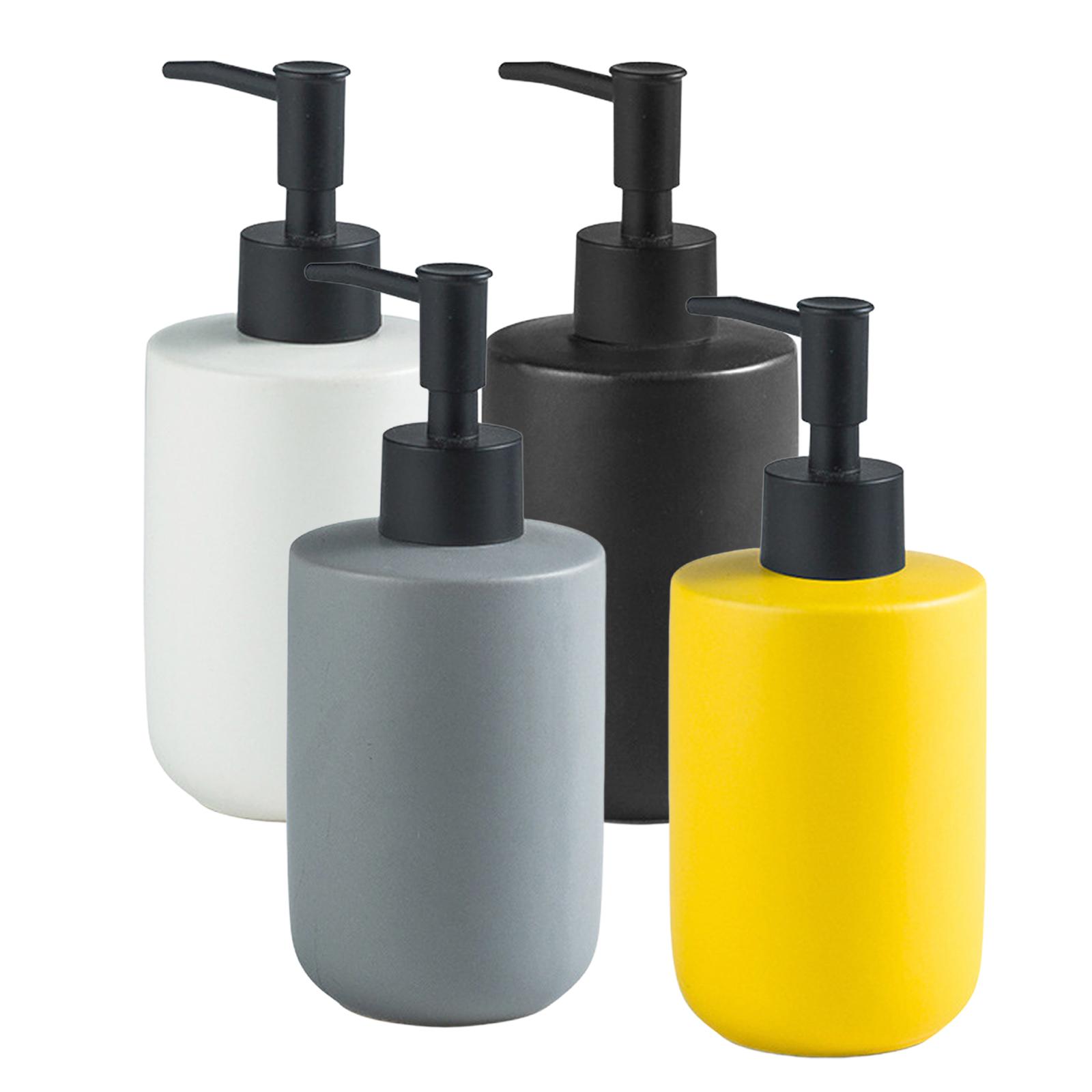 Ceramic Soap Dispenser Bottle Empty Pump Bottle for Home Restaurant White
