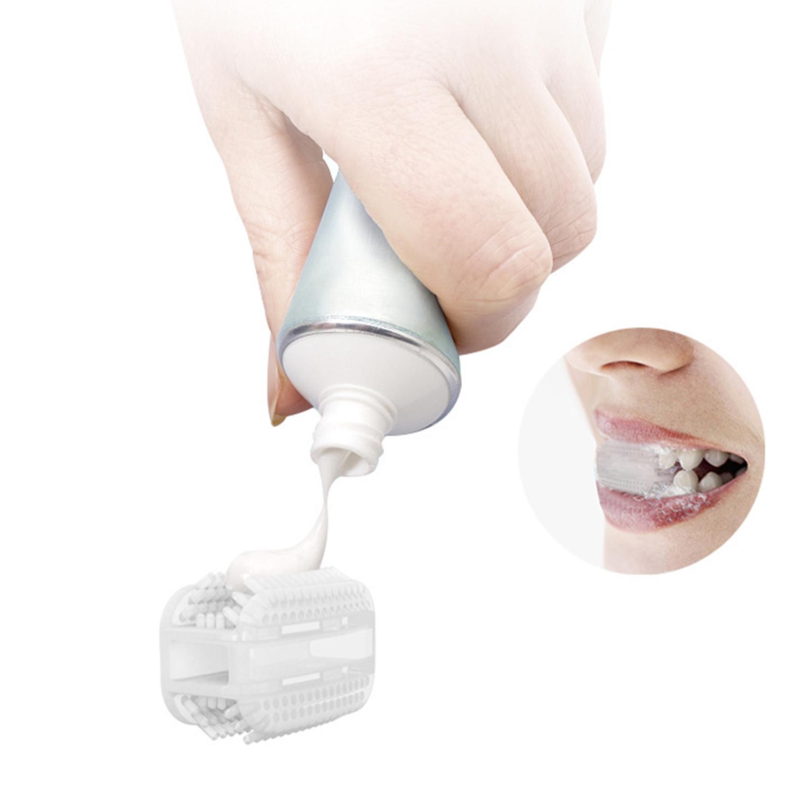 Chewing Lazy Toothbrush Silicone Hands free Head for Travel Adult Clear